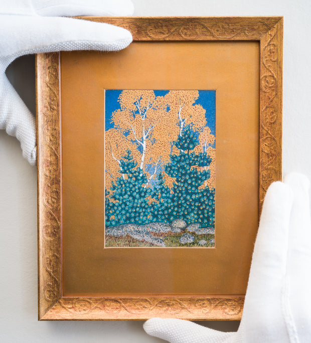 Oskar Bergman - Young Pines and Golden Birches, 1908
