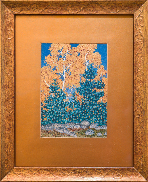 Oskar Bergman - Young Pines and Golden Birches, 1908