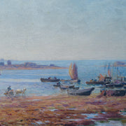 Alfred Wahlberg - Harbor Scene at Saint Guénolé, Brittany, 1899