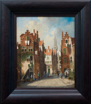 Petrus Gerardus Vertin - Busy Street in a Sunlit Dutch Town