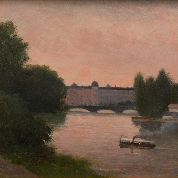 Theodor Billing - A Steamboat in the Evening Light