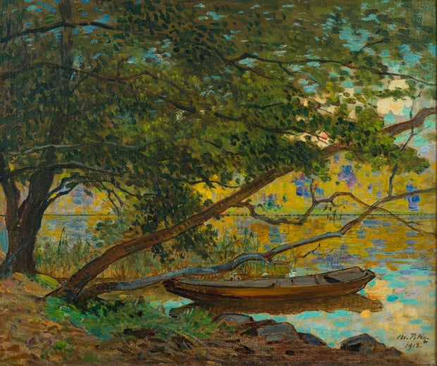 Axel Peter - Rowboat Beneath the Trees, 1918 - CLASSICARTWORKS