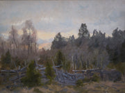 Bruno Liljefors - Spring Landscape with Fence, Uppland - CLASSICARTWORKS