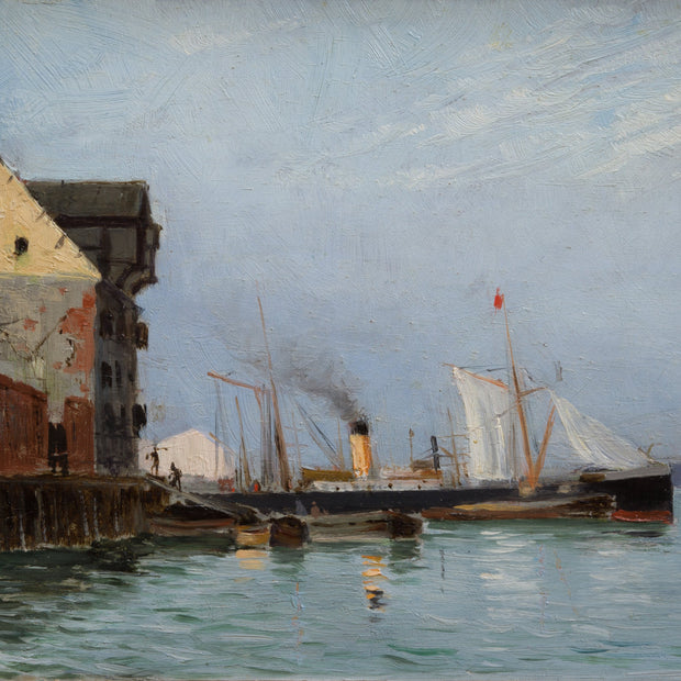 Carl Flodman - A Harbor Scene from 1884 - CLASSICARTWORKS