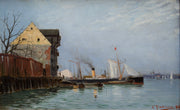 Carl Flodman - A Harbor Scene from 1884 - CLASSICARTWORKS