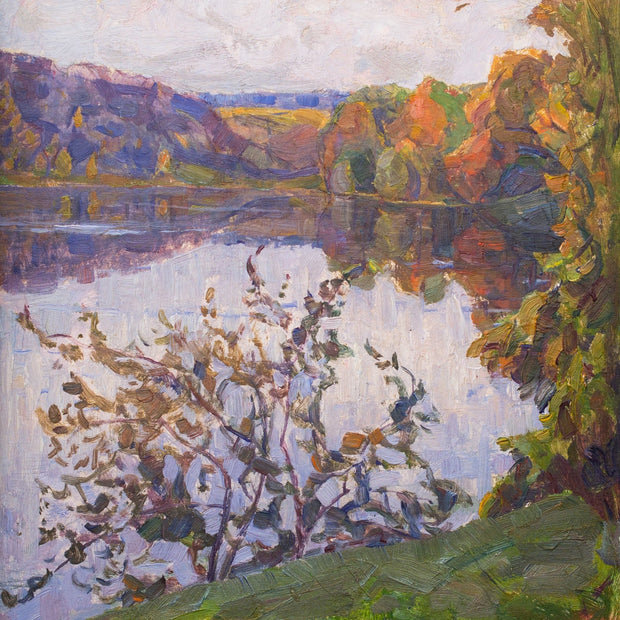 Carl Johansson - Autumn View With A Calm Lake and Windswept Trees - CLASSICARTWORKS