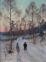 Carl Johansson - Winter Walk, 1886 - CLASSICARTWORKS