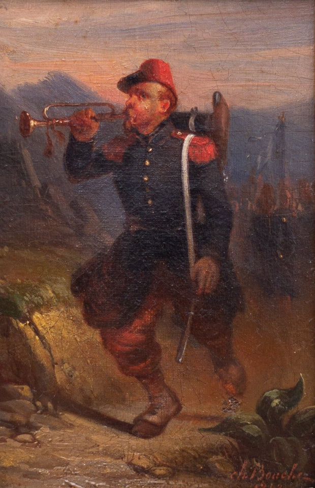 Charles Bouchez - A Soldier Blowing the Trumpet - CLASSICARTWORKS