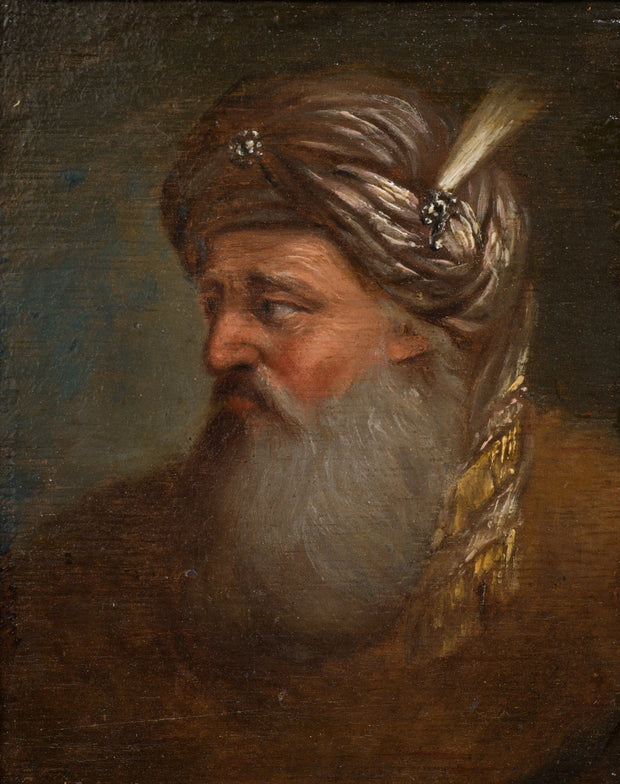 Christian Wilhelm Ernst Dietrich - Portrait of a Man with a Turban - CLASSICARTWORKS