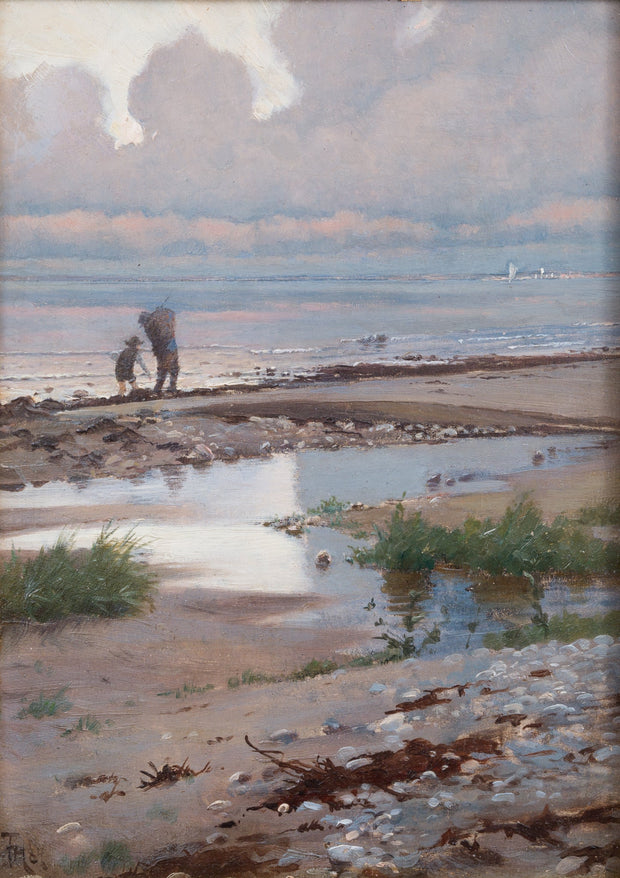 Frants Henningsen - A Summer's Day on Hornbæk Beach, 1884 - CLASSICARTWORKS