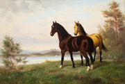 Gumme Åkermark - Two Horses in a Landscape - CLASSICARTWORKS