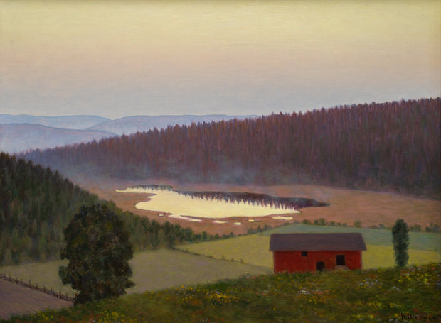 Hilding Werner - Landscape With a Red Barn - CLASSICARTWORKS