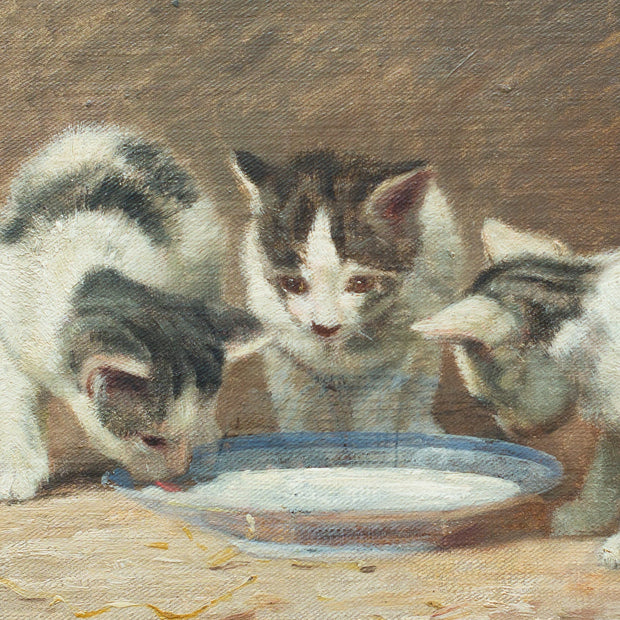John Henry Dolph - Kittens Drinking Milk - CLASSICARTWORKS