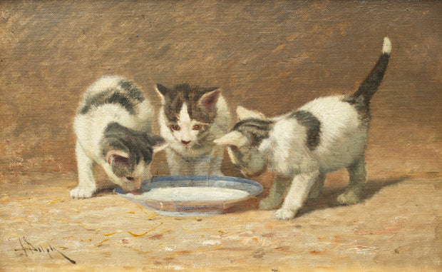 John Henry Dolph - Kittens Drinking Milk - CLASSICARTWORKS
