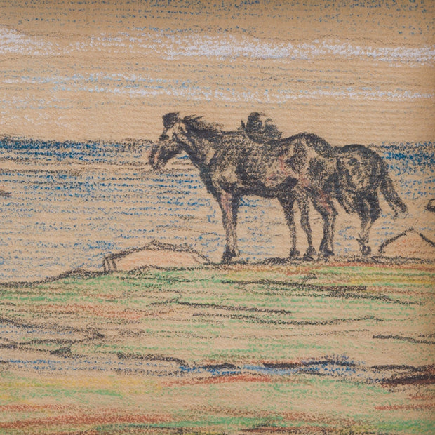 Nils Kreuger - Two Horses by the Shore, 1904 - CLASSICARTWORKS