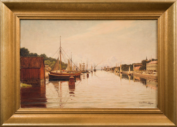 Oscar Ohlson - Halmstad Harbour Seen From the North - CLASSICARTWORKS