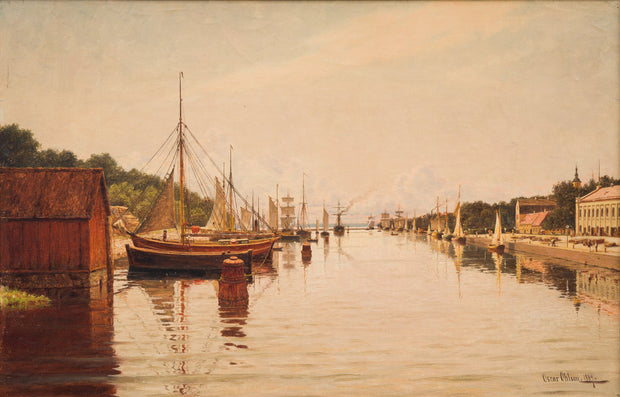 Oscar Ohlson - Halmstad Harbour Seen From the North - CLASSICARTWORKS