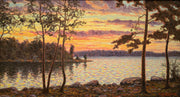 Otto Lindberg - A Lake View in the Evening Light - CLASSICARTWORKS