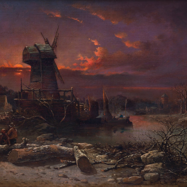 Per Wickenberg - Dutch Winter Landscape at Sunset, 1842 - CLASSICARTWORKS