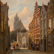 Pieter Cornelis Dommersen - A Day on St. Gertrude's Place (1880) - CLASSICARTWORKS