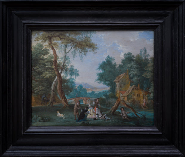 Pieter Gysels - Wooded Landscape With an Elegant Company - CLASSICARTWORKS