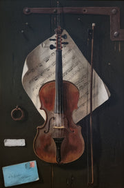 W G Becker - Trompe L'Oeil, Still Life with Violin - CLASSICARTWORKS