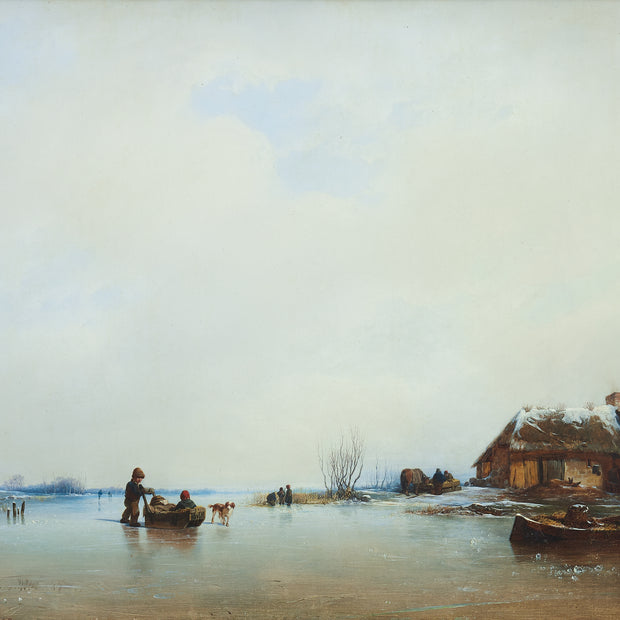 Per Wickenberg - Winter landscape with children playing on the ice