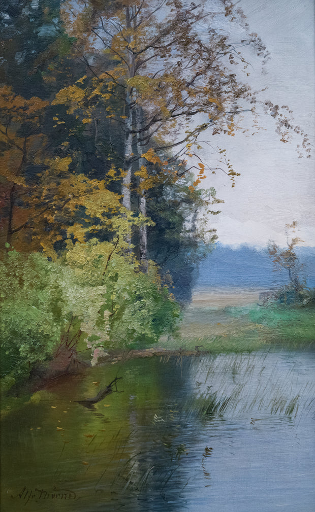 Alfred Thörne - Autumn Landscape With Water Reflections