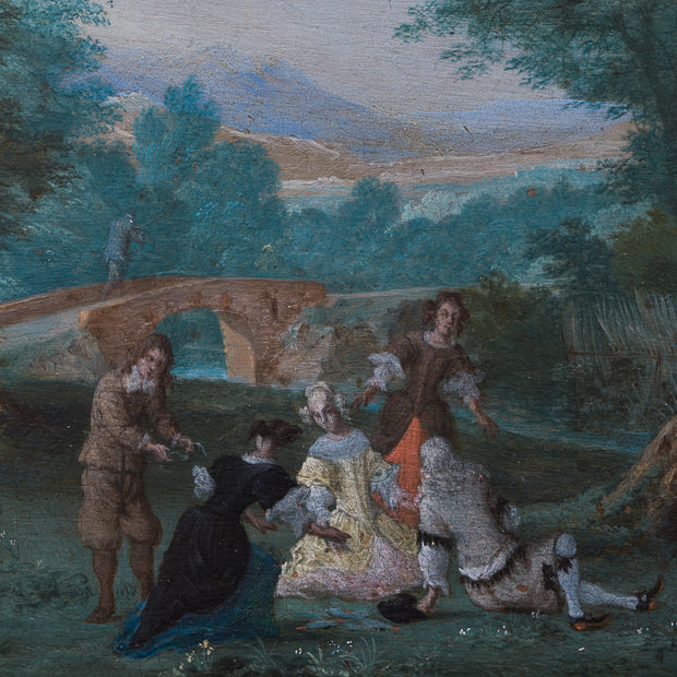 Pieter Gysels - Wooded Landscape With an Elegant Company