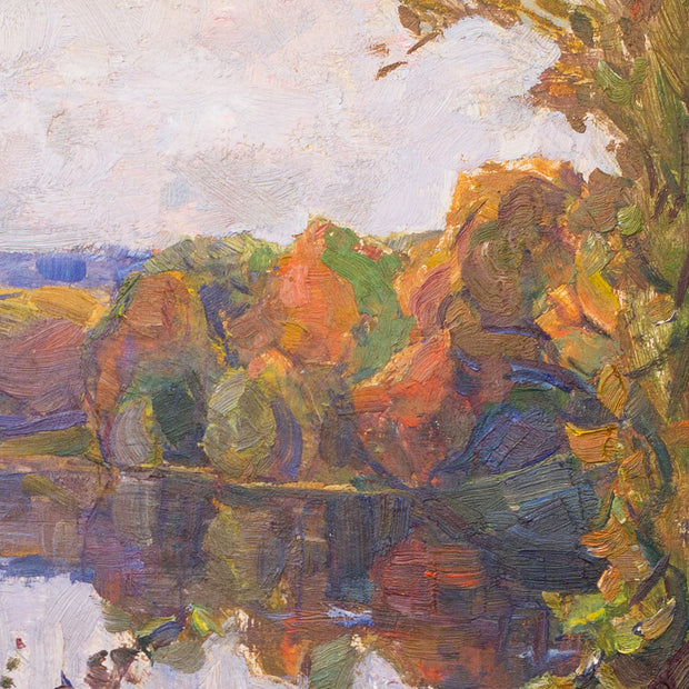 Carl Johansson - Autumn View With A Calm Lake and Windswept Trees
