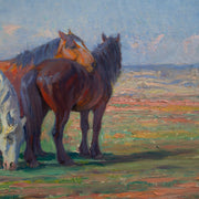 Alexander Langlet - A Team of Horses on a Field