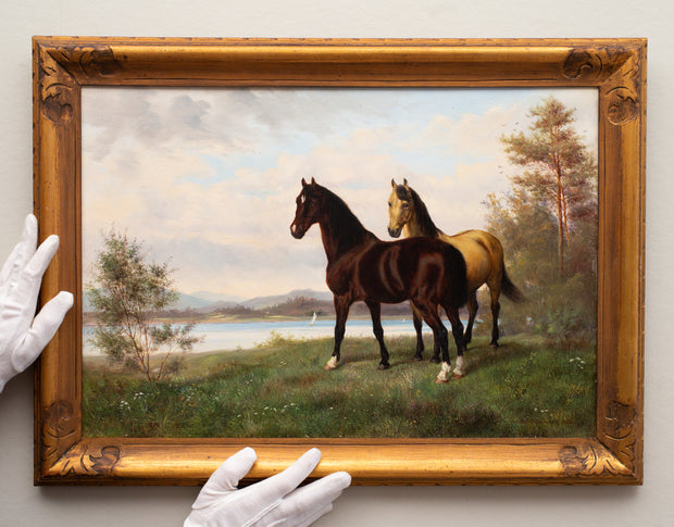 Gumme Åkermark - Two Horses in a Landscape