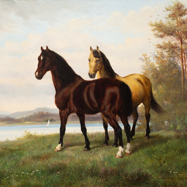 Gumme Åkermark - Two Horses in a Landscape