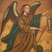 Cuzco School - A Portrait of Archangel Raphael With Fish