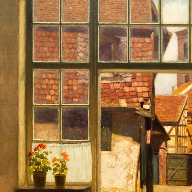 Henrik Nordenberg - A Reading Girl Sitting in a Doorway