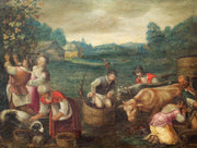 Follower of Jacopo Bassano - The Grapes Are Harvested