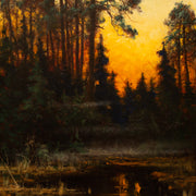 Mauritz Lindström - A Sunset in a Foggy Forest