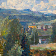 Carl Johansson - Summer Landscape View With Blue Mountains