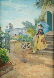 Julius Kronberg -  In the Garden at Villa Garnier, 1888