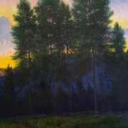 Oscar Lycke - Pines in Sunset, Motif from Liden