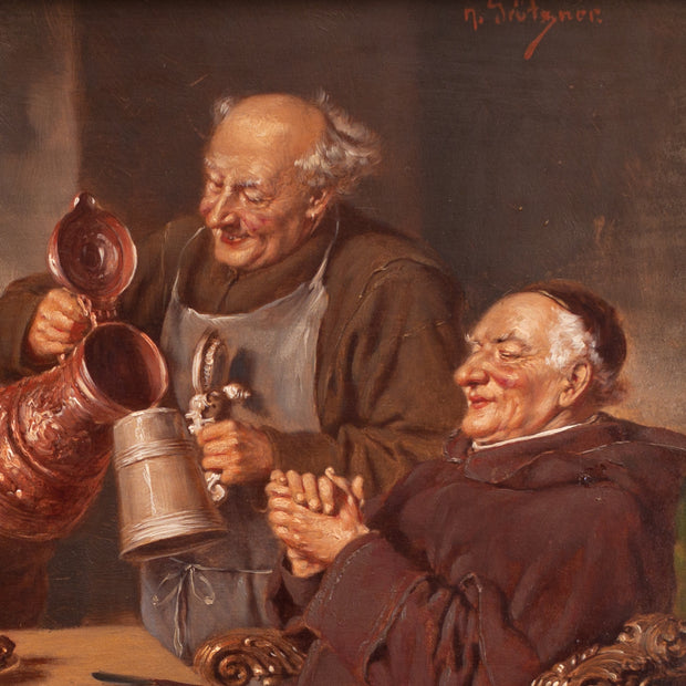 Follower of Eduard Von Grützner - Monks Around a Table